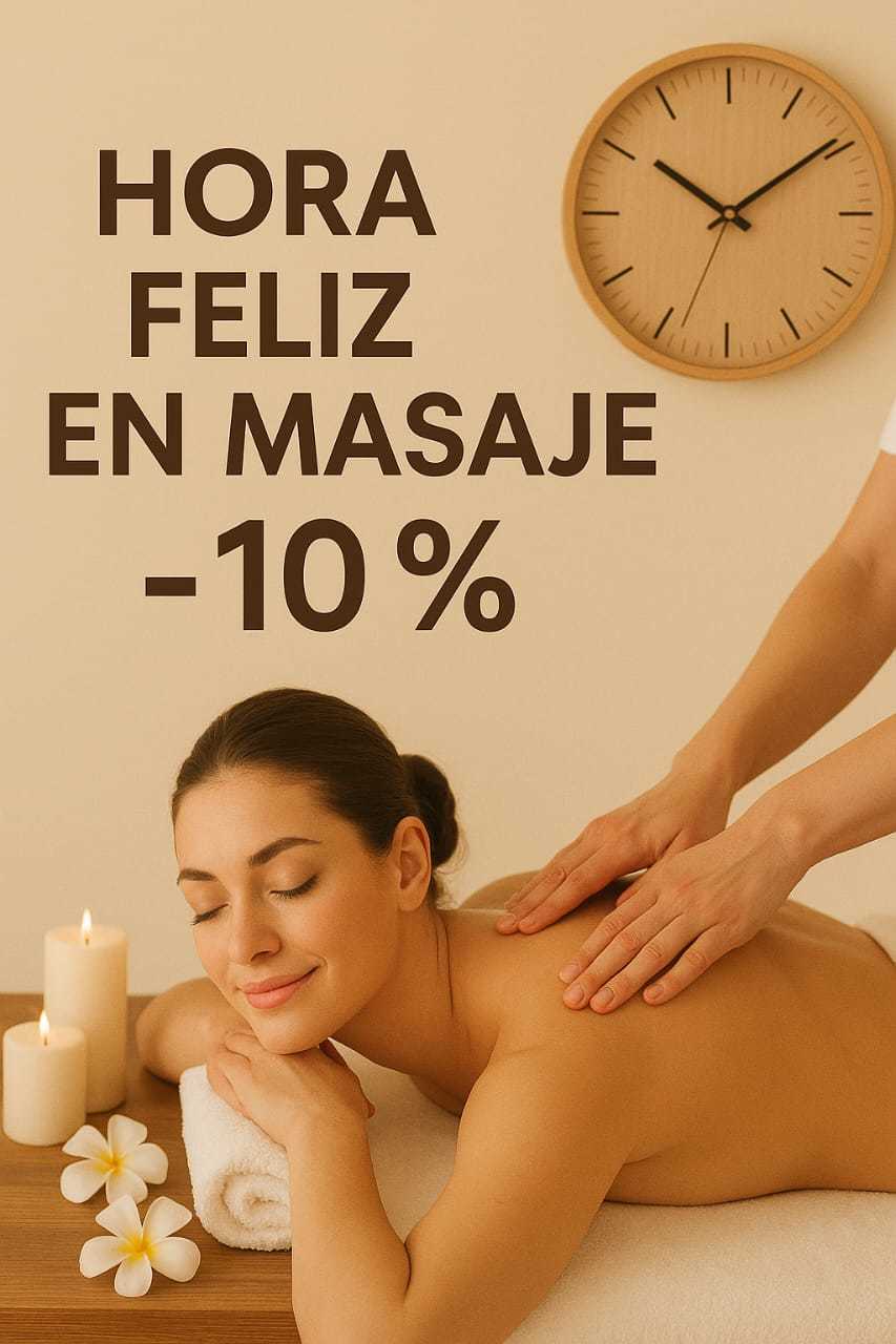 🌸✨ Hora Feliz de Masajes ✨🌸¡Relájate y consiéntete con un 10% de descuento en todas nuestras sesiones durante la Hora Feliz!⏰ Lunes a sábado, de 11:00 a. m. a 1:00 p. m.